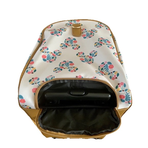 Bioworld Disney Mickey Mouse Rolling Duffle Bag 20" Carry On Travel Floral NWT - Picture 10 of 16